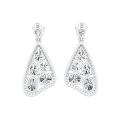 14K Gold Semi Mount Earrings Setting PE 9X6mm PE 8X5mm OV 9X7mm CU 6X6mm Diamond Accent DHJ