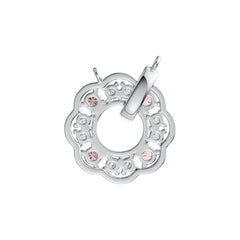 Sterling SilverPendant Setting with White Topaz or Moissanite Flower Theme Syzjewelry