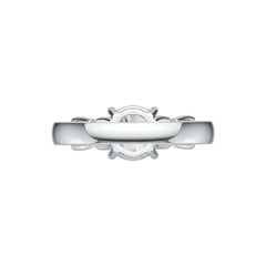 Sterling Silver Semi Mount Ring Setting Round RD 8x8mm OV 6x4mm 3-Stone Ring DHJ