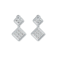 Sterling Silver Semi Mount Earrings Setting Princess SQ 2.5X2.5mm DHJ