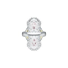 Sterling Silver Semi Mount Ring Setting Pear PE 9x6mm PE 5x3mm OV 4x3mm DHJ