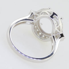 18K Gold Semi Mount Ring Setting Oval OV 12X10mm Diamond Accent DHJ