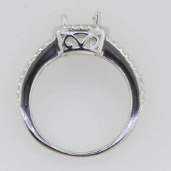 10K Gold Semi Mount Ring Setting Oval OV 9X7mm Halo Moissanite Accent Syzjewelry