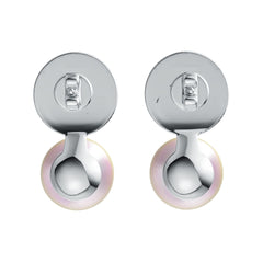 Platinum Semi Mount Earrings Setting Round RD 9x9mm RD Cab 6X6mm DHJ