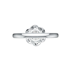 Sterling Silver Semi Mount Ring Setting Round RD 6x6mm Halo Flower Ring Syzjewelry