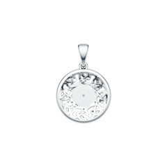 Platinum Pendant Starburst Celtic Knot Compass Theme Diamond Accent DHJ