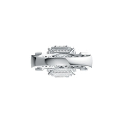 Platinum Semi Mount Ring Setting Round RD 5x5mm SQ 4x4mm Diamond Accent DHJ