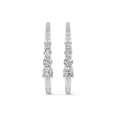 18K Gold Semi Mount Earrings Setting Round RD 4x4mm Diamond Accent DHJ