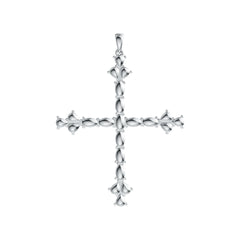 18K Gold Semi Mount Pendant Setting Oval OV 5x3mm PE 4x3mm Cross Theme DHJ