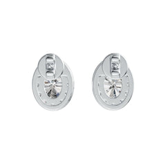 Sterling Silver Semi Mount Earrings Setting Oval OV 7X5mm Halo DHJ