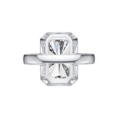 Platinum Semi Mount Ring Setting Emerald OCT 16X10mm Halo Diamond Accent DHJ