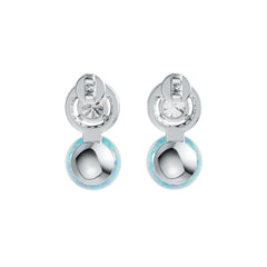 Platinum Semi Mount Earrings Setting Round RD 9x9mm RD 5x5mm Diamond Accent DHJ