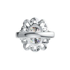 18K Gold Semi Mount Ring Setting Oval OV 12X10mm with White Topaz Diamond Accent DHJ