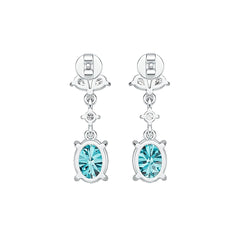 Platinum Semi Mount Earrings Setting Oval OV 9X7mm PE 4X3mm Diamond Accent DHJ
