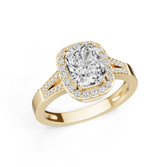 18K Gold Semi Mount Ring Setting Cushion Cu 5x7mm Diamond Accent Syz Jewelry