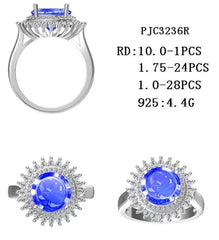 10K Gold Semi Mount Ring Setting Round RD 10x10mm Double Halo Moissanite Accent DHJ