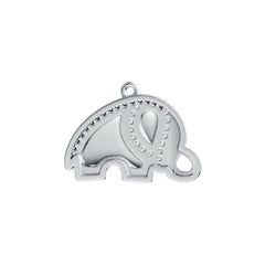 Sterling Silver Pendant with White Topaz or Moissanite Elephant Theme DHJ