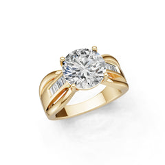 Platinum Semi Mount Ring Setting Round Ro 6x6mm Diamond Accent Syz Jewelry