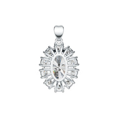 18K Gold Semi Mount Pendant Setting Oval OV 14X10mm Diamond Accent DHJ