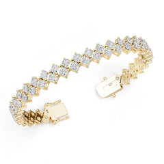 14K Gold Semi Mount Bracelet Setting Round Ro 4x4mm Diamond Accent Syz Jewelry