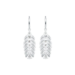 10K Gold Semi Mount Earrings Setting Pear PE 6X4mm Feather Theme Moissanite Accent DHJ