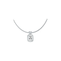 Sterling Silver Semi Mount Pendant Setting Cushion CU 7X5mm Halo