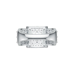 10K Gold Semi Mount Ring Setting Princess SQ 3X3mm Moissanite Accent DHJ