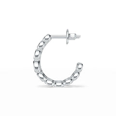 18K Gold Bezel Hoop Earrings with White Topaz or Moissanite Diamond Accent DHJ