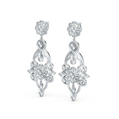 18K Gold Semi Mount Earrings Setting Round Ro 6x6mm Syz Jewelry