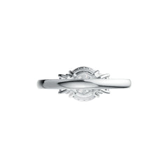 10K Gold Semi Mount Ring Setting Round RD 10x10mm Moissanite Accent DHJ