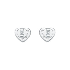 18K Gold Earrings with or Moissanite Heart Stud Diamond Accent DHJ