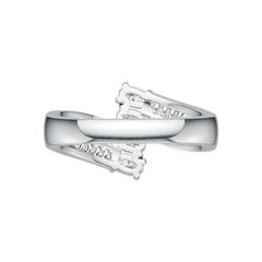 Platinum Semi Mount Ring Setting Oval OV 5x3mm Diamond Accent DHJ