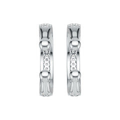 Sterling Silver Earrings Ear Cuffs with White Topaz or Moissanite DHJ