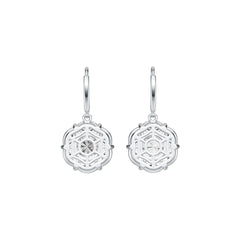 Platinum Semi Mount Earrings Setting Round RD 8X8mm MQ 6X3mm DHJ