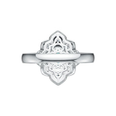 Platinum Semi Mount Ring Setting Oval OV 8X6mm Cabochon Diamond Accent DHJ