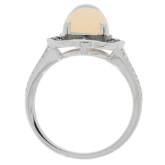18K Gold Semi Mount Ring Setting Cabochon Oval OV 10X8mm Diamond Accent Syzjewelry