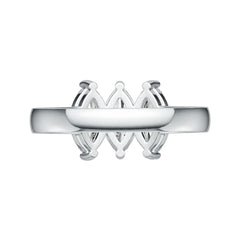 14K Gold Semi Mount Ring Setting Marquise MQ 10X5mm 3-Stone Ring DHJ