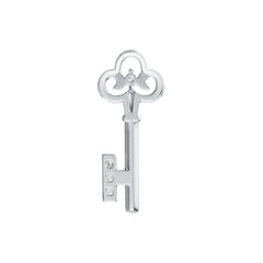 Platinum Pendant with or Moissanite Key Theme Diamond Accent DHJ