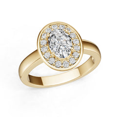 10K Gold Semi Mount Ring Setting Oval Ov 7x5mm Moissanite Accent Syz Jewelry