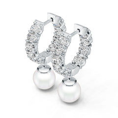 Platinum Semi Mount Earrings Setting Round Ro 9x9mm Syz Jewelry
