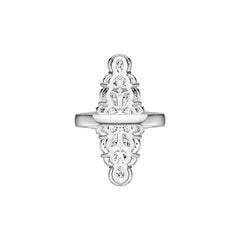 Sterling Silver Semi Mount Ring Setting Pear PE 6X4mm RD 4.5x4.5mm DHJ