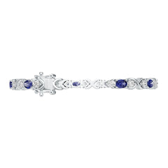 18K Gold Semi Mount Bracelet Setting Oval OV 6x4mm Crisscross Infinity Knot Tennis Bracelet Diamond Accent DHJ