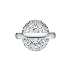 10K Gold Semi Mount Ring Setting Oval OV 14X12mm Halo Moissanite Accent DHJ