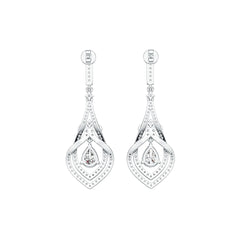 10K Gold Semi Mount Earrings Setting Pear PE 8x6mm with White Topaz Moissanite Accent DHJ