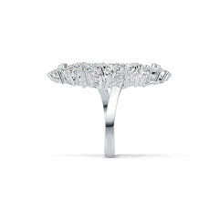 Platinum Cocktail Cluster Ring with or Moissanite Diamond Accent DHJ