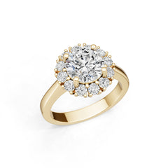 14K Gold Semi Mount Ring Setting Round Ro 6x6mm Diamond Accent Syz Jewelry