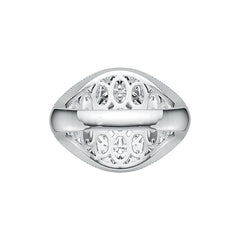 18K Gold Semi Mount Ring Setting Round RD 6.5mm Diamond Accent DHJ