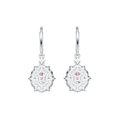 Sterling Silver Semi Mount Earrings Setting Oval OV 7X5mm with White Topaz DHJ