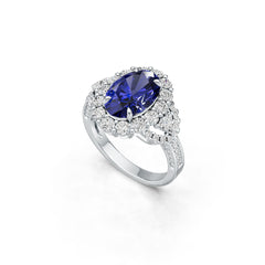 18K White Gold Semi Mount Ring Setting Oval Ov 12x8mm Syzjewelry
