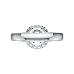 18K Gold Semi Mount Ring Setting Round RD 6x6mm Engagement Ring Diamond Accent DHJ